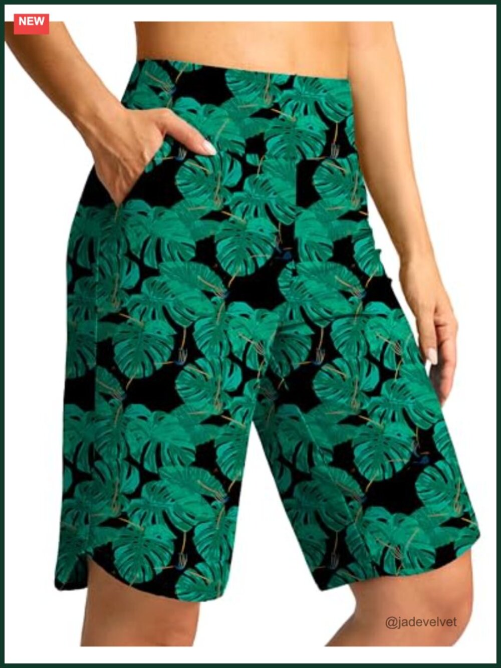 Women's 11" Knee Length Swim Board Shorts with Pockets, UPF 50+ Quick Dry